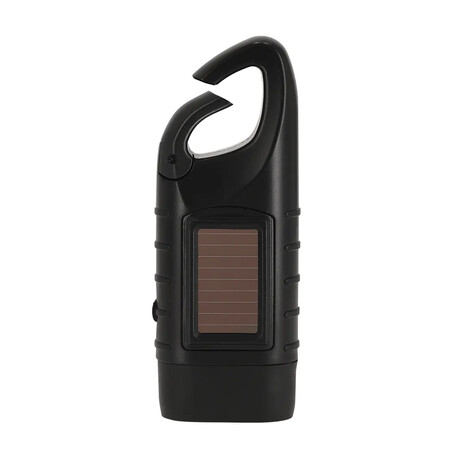 Linterna ABS reciclado solar dinamo 3 LED mosquetón