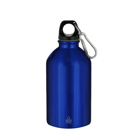 Bidón acero reciclado 500 ml con mosquetón