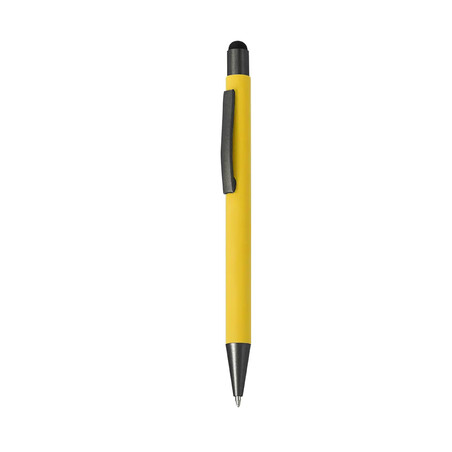 Bolígrafo aluminio reciclado caucho gun metal láser 14cm