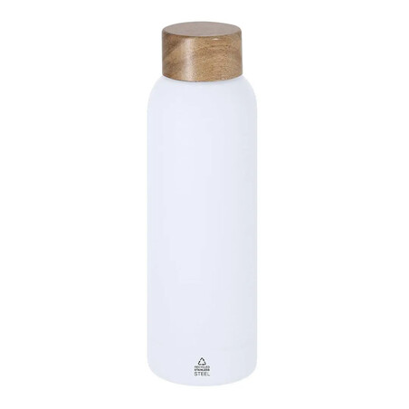 Bidón acero reciclado 700 ml con tapón acacia
