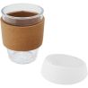Vaso de vidrio borosilicato de 360 ml con agarre de corcho y tapa de silicona Ecológico Personalizado 6100665 - Imagen 4
