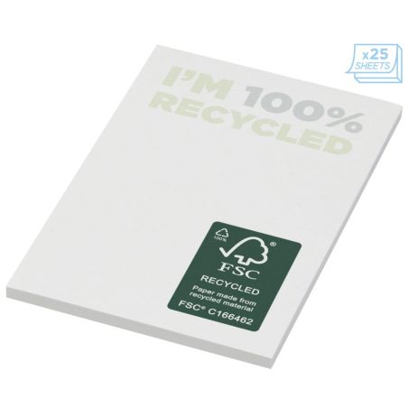 Bloc de notas adhesivas de papel reciclado de 50 x 75 mm Ecológica Personalizada 621285