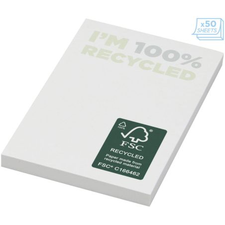 Bloc de notas adhesivas de papel reciclado de 50 x 75 mm Ecológica Personalizada 621285