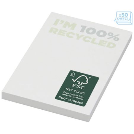 Bloc de notas adhesivas de papel reciclado de 50 x 75 mm Ecológica Personalizada 621285