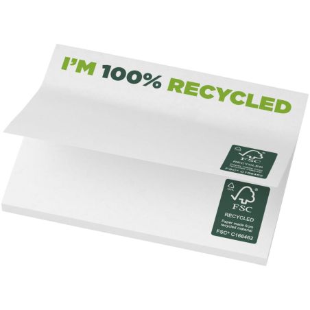 Bloc de notas adhesivas de papel reciclado de 100 x 75 mm Ecológica Personalizada 621287