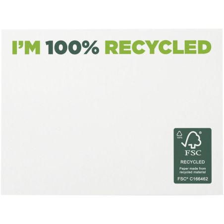 Bloc de notas adhesivas de papel reciclado de 100 x 75 mm Ecológica Personalizada 621287
