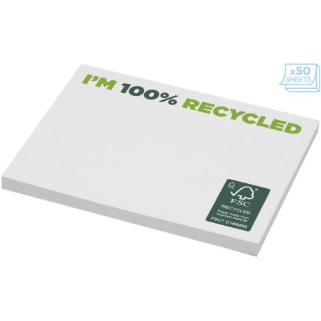 Bloc de notas adhesivas de papel reciclado de 100 x 75 mm Ecológica Personalizada 621287