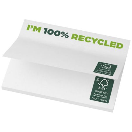 Bloc de notas adhesivas de papel reciclado de 100 x 75 mm Ecológica Personalizada 621287