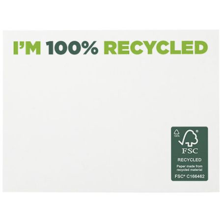 Bloc de notas adhesivas de papel reciclado de 100 x 75 mm Ecológica Personalizada 621287