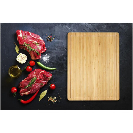 Tabla cortar carne bambú ranura perimetral