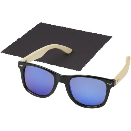 Gafas sol polarizadas PET reciclado bambú UV400 caja regalo