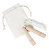 Cuerda de saltar de madera en bolsa de algodón Ecológica Personalizada 6127020 - Imagen 3