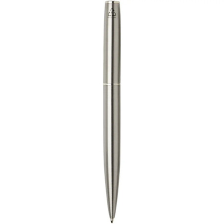 Set bolígrafo roller acero inox reciclado caja 16x5x3cm