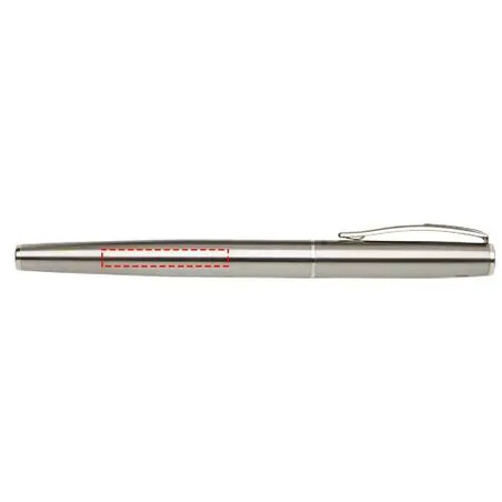Set bolígrafo roller acero inox reciclado caja 16x5x3cm