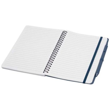 Libreta de tapa dura A5 de plástico procedente del océano con bolígrafo (tinta negra) Ecológica Personalizada 6107901