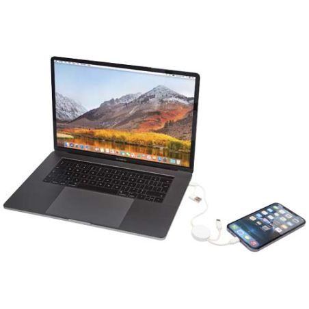 Cable 5 en 1 de plástico reciclado de 30 cm para sincronización de datos y carga rápida de 27 W Ecológico Personalizado 6124427