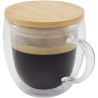 Taza de vidrio de 250 ml con tapa de bambú Ecológica Personalizada 6113419 - Imagen 1