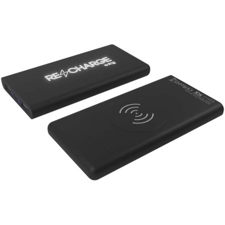 Batería externa inalámbrica de caucho luminosa de 10 000 mAh Ecológica Personalizada 62PX060