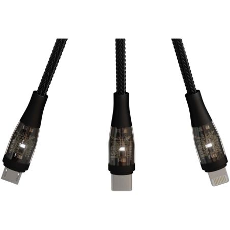 Cable de carga rápida 5 en 1 de 100 W/5 A con pantalla digital Ecológica Personalizada 62PX162