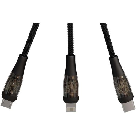 Cable de carga rápida 5 en 1 de 100 W/5 A con pantalla digital Ecológica Personalizada 62PX162