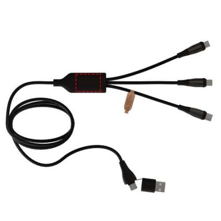 Cable de carga rápida 5 en 1 de 100 W/5 A con pantalla digital Ecológica Personalizada 62PX162