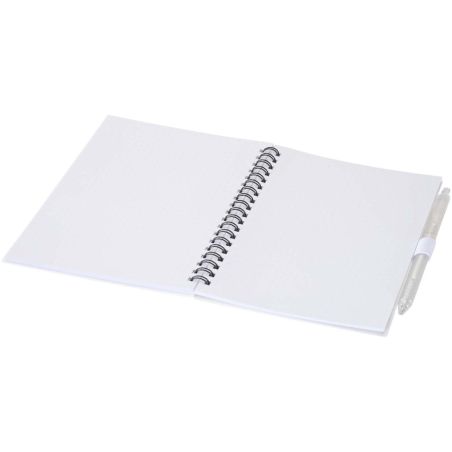 Juego de libreta de tapa blanda y bolígrafo de plástico reciclado (tinta azul) Ecológica Personalizada 6106298