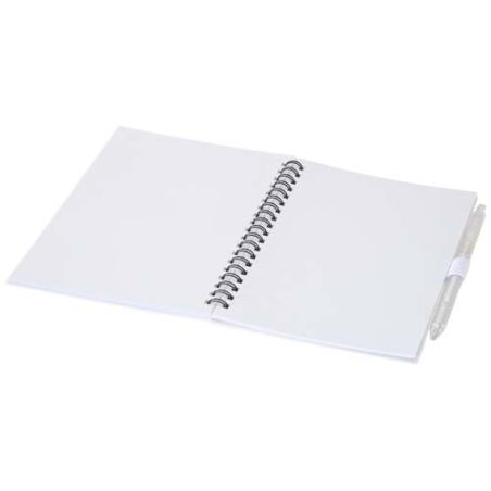 Juego de libreta de tapa blanda y bolígrafo de plástico reciclado (tinta azul) Ecológica Personalizada 6106298