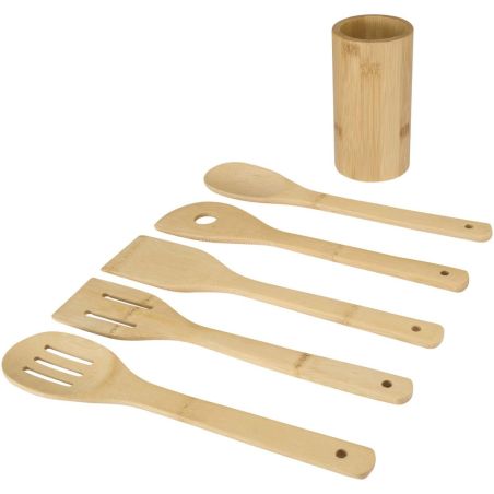 Set de utensilios de cocina de bambú Ecológico Personalizado 6126372