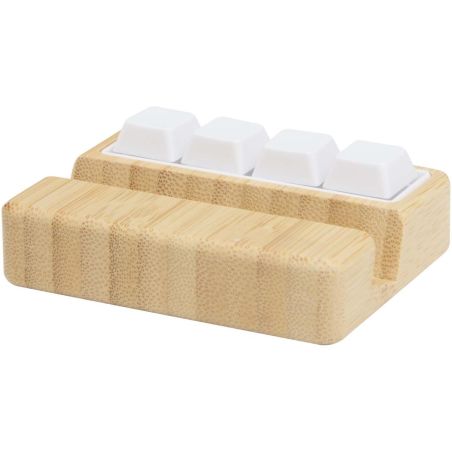 Soporte para teléfono de plástico reciclado con juguete y detalles de bambú Ecológico Personalizado 6124466