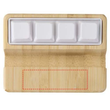 Soporte para teléfono de plástico reciclado con juguete y detalles de bambú Ecológico Personalizado 6124466