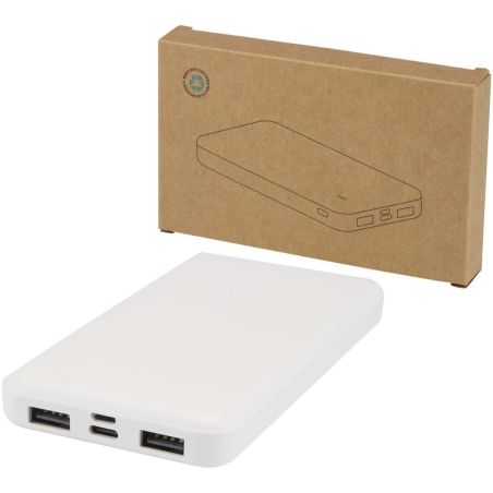 Batería externa de plástico reciclado de 10 000 mAh y 10 W Ecológica Personalizada 6124458
