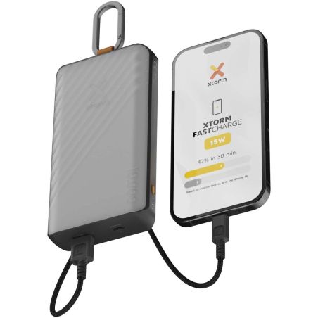 Batería externa solar de 10 000 mAh y 15 W con luz Ecológica Personalizada 6124479