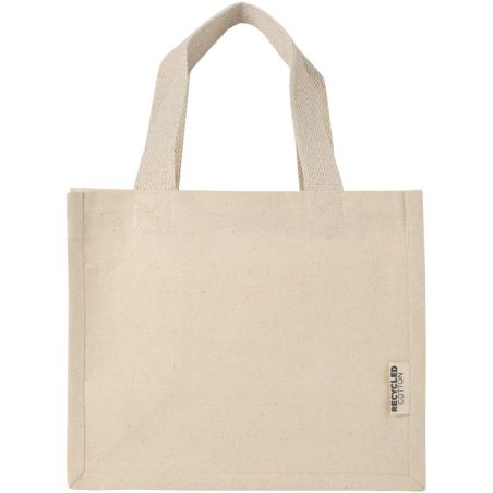 Bolsa Tote con fuelle mini de algodón reciclado GRS de 220 g/m² de 9 l Ecológica Personalizada 6120787