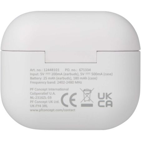 Auriculares True Wireless Bluetooth® de plástico reciclado Ecológico Personalizado 6124481