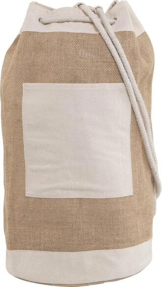 Petate de yute con bolsillo de algodón