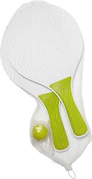 Set 2 palas madera pelota bolsa red blanca playa