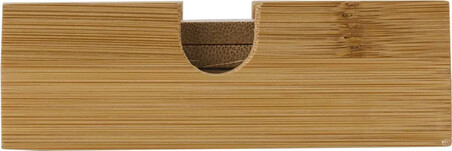 Set 4 posavasos bambú soporte bambú caja regalo FSC PEFC