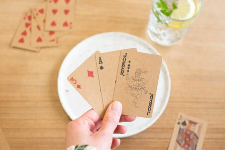 Set 2 barajas cartón reciclado 54 cartas caja kraft