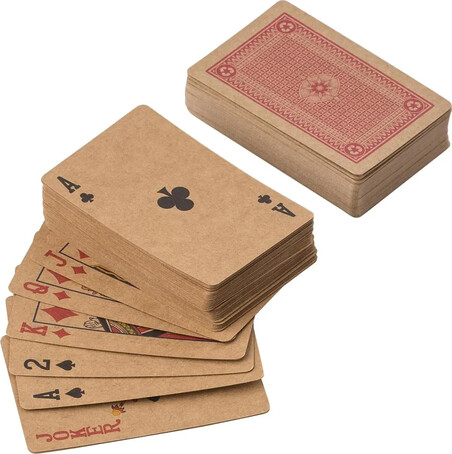 Set 2 barajas cartón reciclado 54 cartas caja kraft