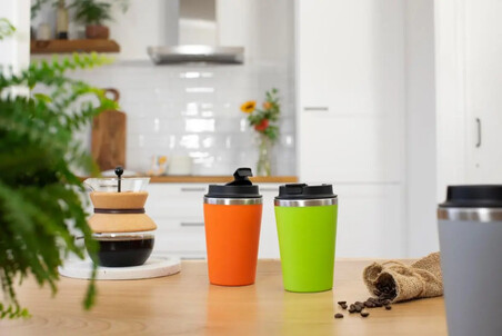 Taza acero inoxidable tapa PP 350 ml