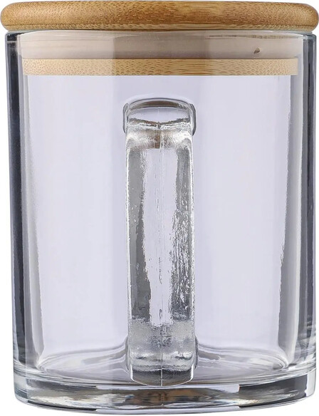 Taza vidrio reciclado 300 ml tapa bambú