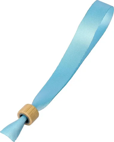 Pulsera rPET 300D clip cierre bambú eventos festivales