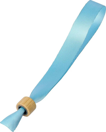 Pulsera rPET 300D clip cierre bambú eventos festivales