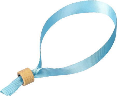 Pulsera rPET 300D clip cierre bambú eventos festivales
