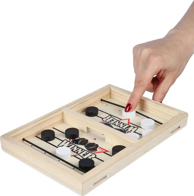 Juego de expulsión de madera con 10 fichas