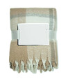 Manta RPET efecto mohair con cuadros y flecos - Imagen 2