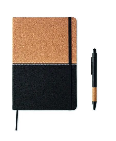 Set regalo 3 piezas botella acero libreta bolígrafo