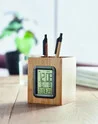 Portabolígrafos bambú con reloj y termómetro - Imagen 7
