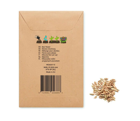 Sobre kraft semillas flores polinizadoras fabricado UE