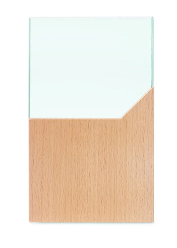 Trofeo cristal con base de madera haya